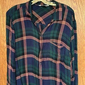 Super soft, Old Navy, button up. Navy, green, coral colors